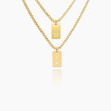 Elegant Initial Charm Layered Necklace