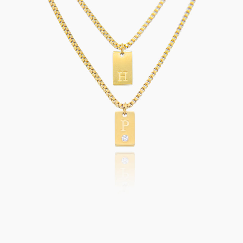 Elegant Initial Charm Layered Necklace