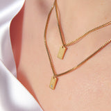 Elegant Initial Charm Layered Necklace