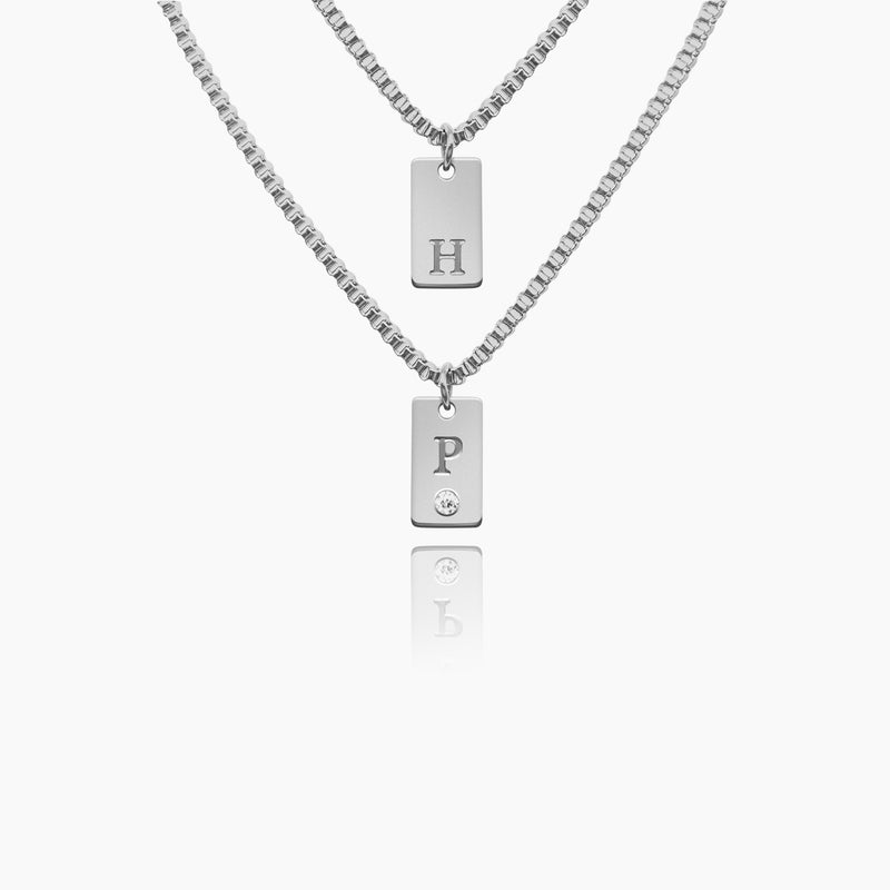 Elegant Initial Charm Layered Necklace