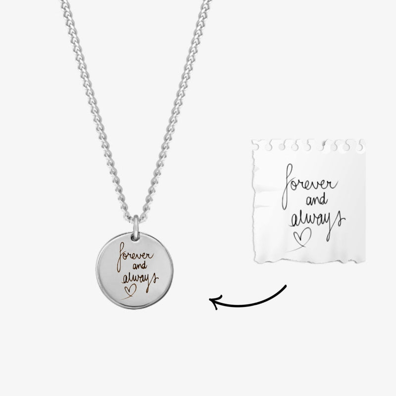 Handwriting Coin Necklace Set