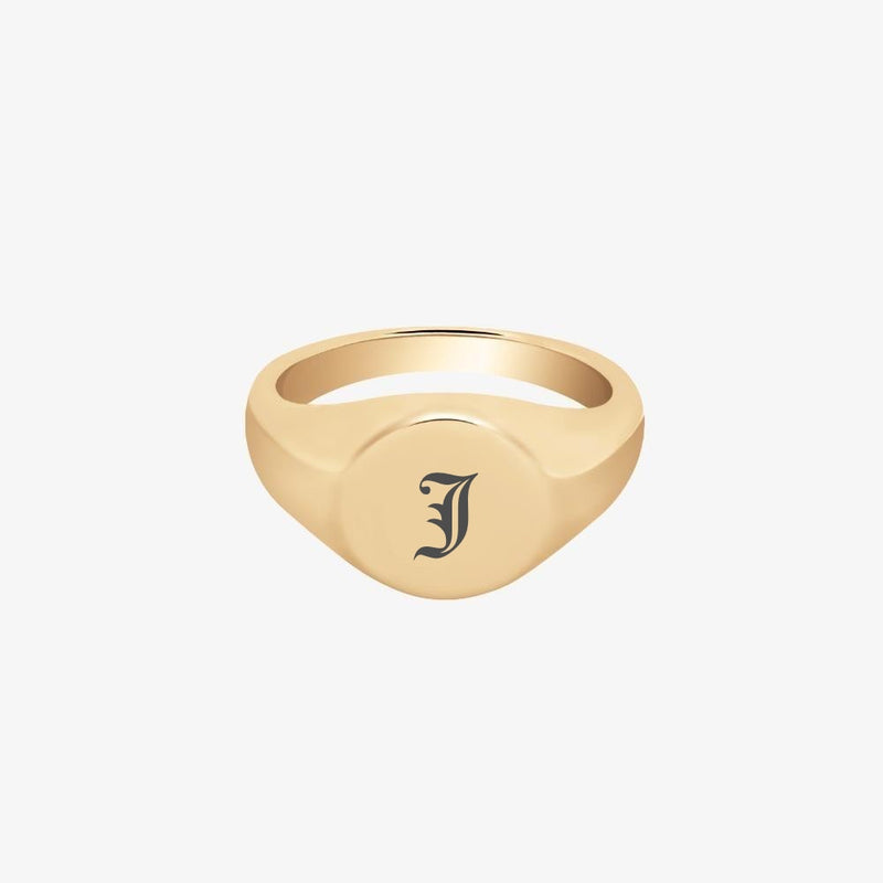 Hollow Heart Initial Letter Rings For Women Stainless Steel Gold