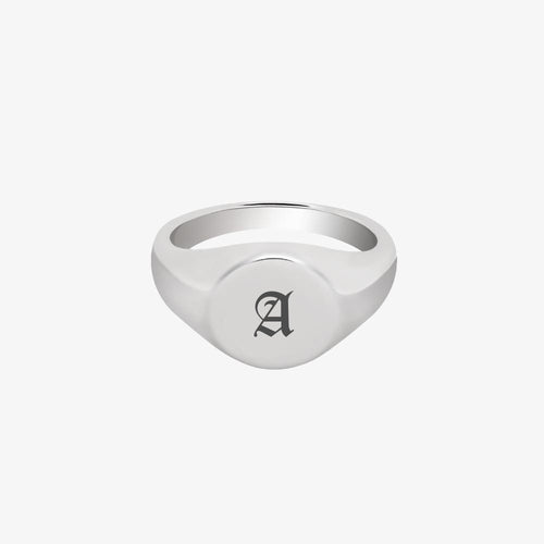 Single Initial Signet Ring